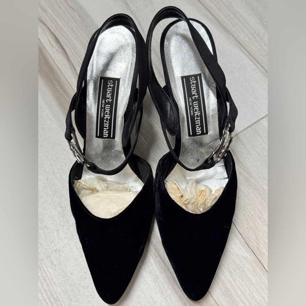 Stuart Weitzman Black Velvet Heels